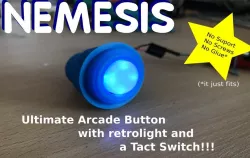 NEMESIS, Ultimate Arcade Button (No Support, No Screw, No Glue, it just FITS!!!!!)