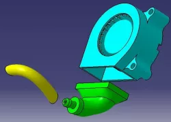 3/16" ID tube to 40mm blower fan adapter