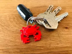 8 bit Crab Keychain
