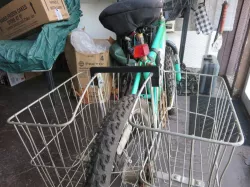 Bike saddle bag basket cross member