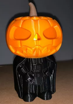 Darth Pumpkin Vader with battery tea light 