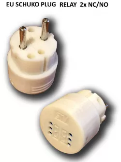 EU Schuko/Fr 230V Mains Plug Relay 2x NC/NO