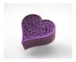 Flower Depiction in Heart Shape Case 