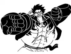 Gear 4 Luffy Stencil