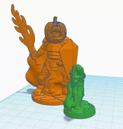 Giant Pumpkin Knight with Flaming Sword for 28mm gaming