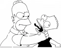Homer and Bart stencil