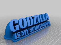 Godzilla is My Spirit Animal Sweeping Desk Sign
