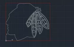 Laser Cut Black hawks Logo