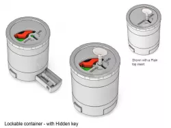 Lockable Container with hidden key