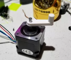 Stepper motor hand crank 