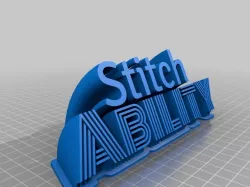 stitch ability Sweeping Name Plate – 2 Lines 2 Fonts (remix)