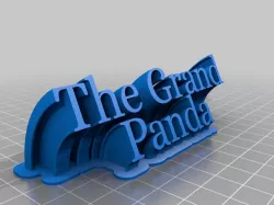 "The Grand Panda" Sweeping 2-line name plate