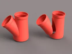 8 x 6 x 6 Wye Fitting for PVC Dust Collection System