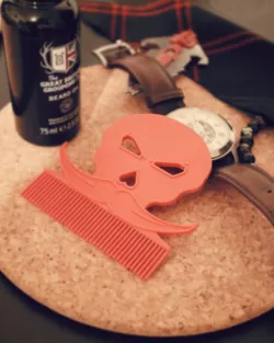 Badass Skull Mustache Beard Comb