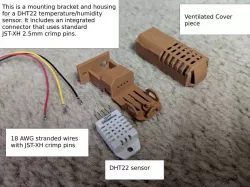 DHT22 Mounting Bracket  with Integrated JST-XH Connector