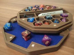 Dice Box n Tray (18 slot, miniature, pen, rubber, magnetic)