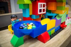 Lego Duplo and Hubelino compatible Marble Run "Finish" Bowl