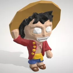 MONKEY D LUFFY LowpolyPOP - by Objoy Creation