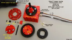 Nema17 stepper housing with power connector and hall ref point.