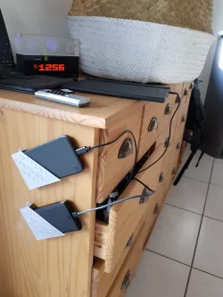 Phone holder for shelf (Android only... ;-) )