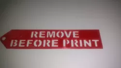 Remove Before Print flight safety tag