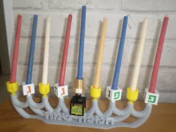 Useful fireproof Hanukkiah 3D candle printer