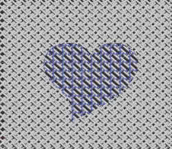 chainmail fabric with heart engraved
