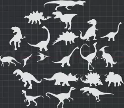 Collection of Dinosaurs 2D Wall Art