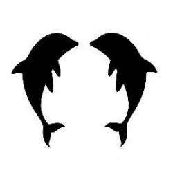 DOLPHIN stencil airbrush tatoo