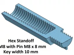 Hex Key Wide 10 mm Standoff  10, 20, 30, 40, 50, 60, 70, 80, 90, 100 mm; M8 Pin M8x8