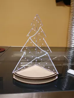 Light base for edge lit acrylic