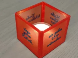 pluggable tea light candle, customizable text