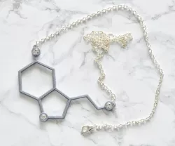 Serotonin Molecule Pendant Necklace