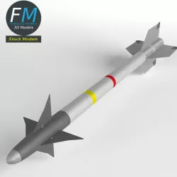 AIM-9L Sidewinder AAM Air-to-Air Missile Low-poly  3D model