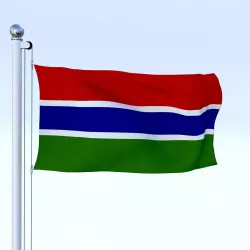 Animated Gambia Flag Low-poly  3D model