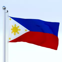 Animated Philippines Flag Low-poly  3D model
