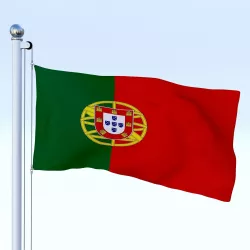 Animated Portugal Flag Low-poly  3D model