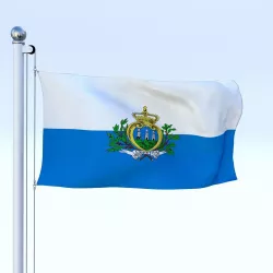 Animated San Marino Flag Low-poly  3D model