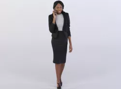 Ashley 0356 Woman walking, talking on a phone 3D model