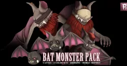 Bat Monster Pack Low-poly  3D model