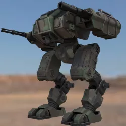 Battle mech Window Makerd Low-poly  3D model