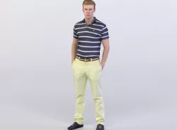 Bob 0088 Man in a Shirt Standing, Arms in Pockets 3D model