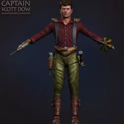 Captain Scott Dow  Low-poly  3D model