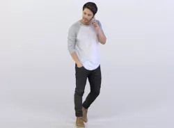 Chen 0502 Man Walking, Talking on a Phone 3D model