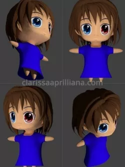 Chibi Anime Character 3D model