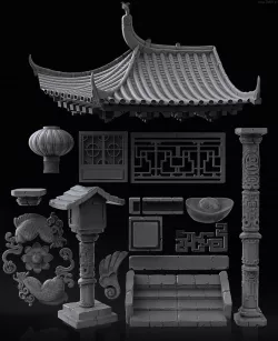 Chinese props kit 3D model