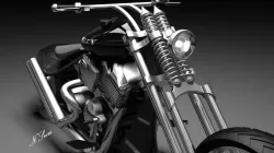 Chopper motorcycle with springer front ends