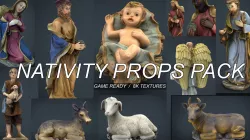 Christmas Nativity Scene Props Low-poly  3D model