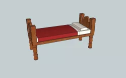 Classical single bed 1 3D model