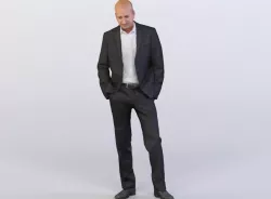 Dave 0150 Man in a suit looking down, Arms in Pockets 3D model